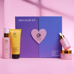 PNK Radiant Skin Essentials Pack of 4: Cassia Cleanser, Neroli Mist Toner, Olibanum Serum, Kumkumadi Bounce Moisturizer