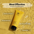 Yellow Cassia face cleanser tube with gel texture, hydrating formula for smooth, non-sticky skin